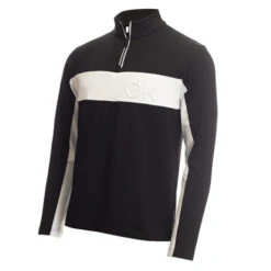 Calvin Klein Embossed Half Zip -Golf Series Sale C9500BLK WHT5 510x510 1