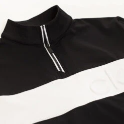 Calvin Klein Embossed Half Zip -Golf Series Sale C9500BLK WHT7 510x510 1