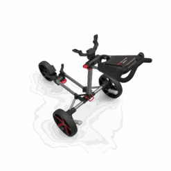 Powakaddy DLX-Lite FF Push Trolley -Golf Series Sale DLX LITE FF GUNMETAL RED TOP VIEW 510x510 1