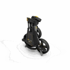 Powakaddy DLX-Lite FF Push Trolley -Golf Series Sale DLX LITE FF GUNMETAL YELLOW FOLDED ANGLED 510x510 1