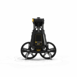 Powakaddy DLX-Lite FF Push Trolley -Golf Series Sale DLX LITE FF GUNMETAL YELLOW FOLDED FRONT 510x510 1