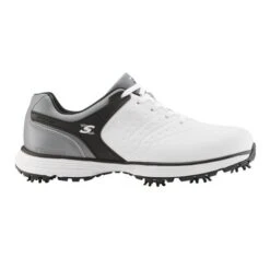 Stuburt Evolve Tour II Dri-Back Waterproof Spiked Golf Shoes -Golf Series Sale SBSHU1123 EVOLVE TOUR II SPIKED WHITE GREY 510x510 1