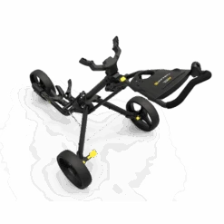 PowaKaddy Twinline 5 Push Golf Trolley -Golf Series Sale TL5 YELLOW MATT BLACK TOP VIEW 1 510x510 1