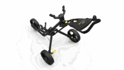 PowaKaddy Twinline 5 Push Golf Trolley -Golf Series Sale TL5 YELLOW MATT BLACK TOP VIEW 510x287 1